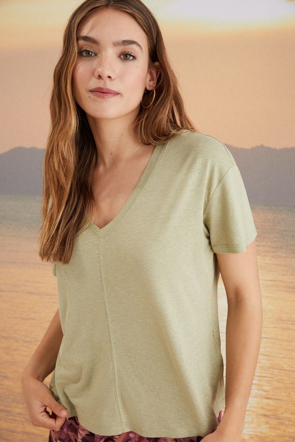 Camiseta manga corta algodón verde