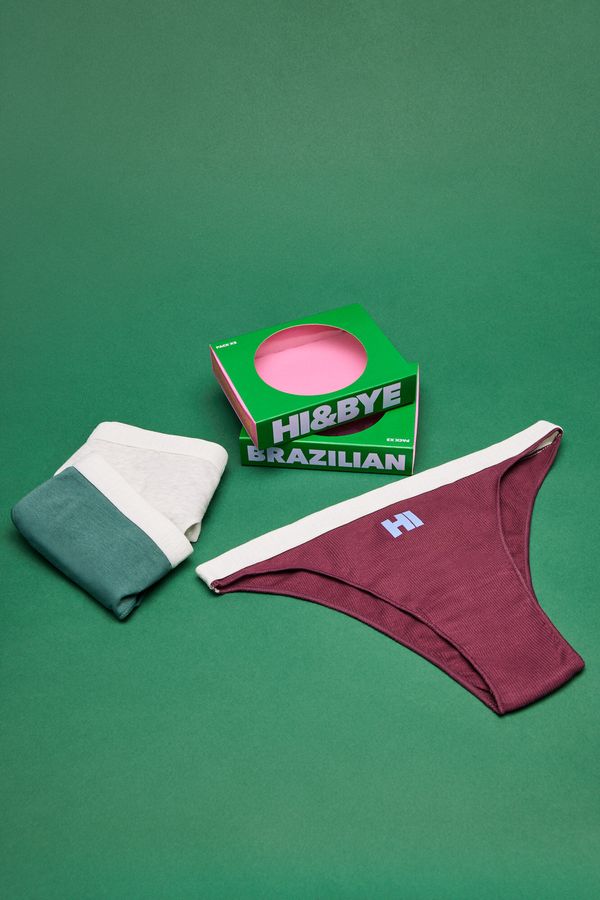 Pack 3 panties brasileros multicolor: gris, burdeos, verde