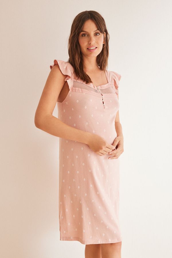 Camisón "maternity" rosado estampado