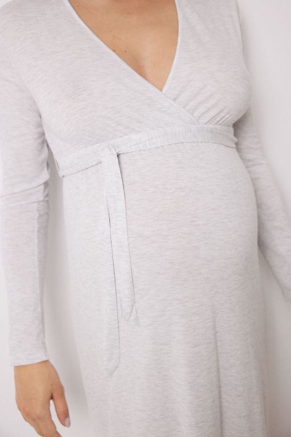 Camisón "maternity" corto soft touch gris