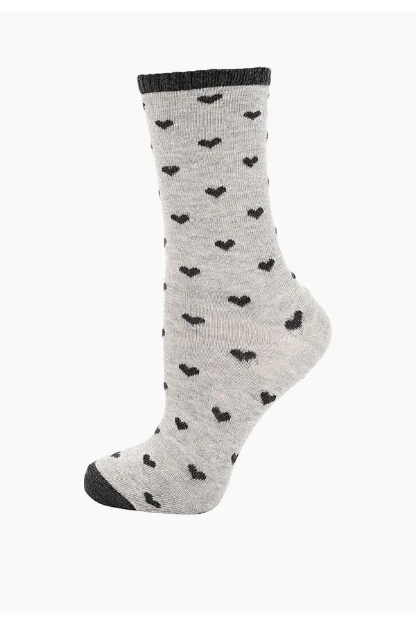 Medias altas gris estampado corazones