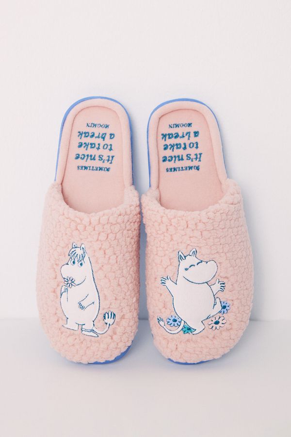 Pantuflas textura rosadas Moomin