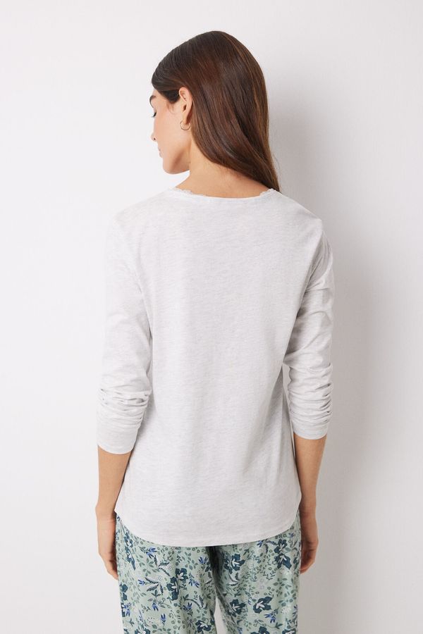 Camiseta manga larga 100% algodón gris