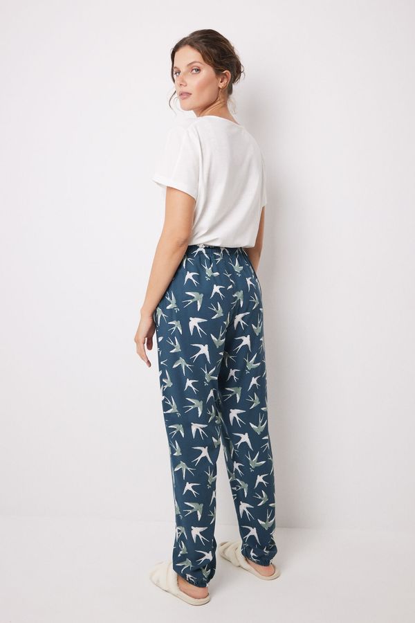 Pantalón skinny viscosa print hojas