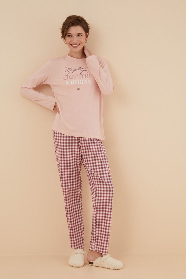 Pijama 100% algodón La Vecina Rubia pantalón cuadros