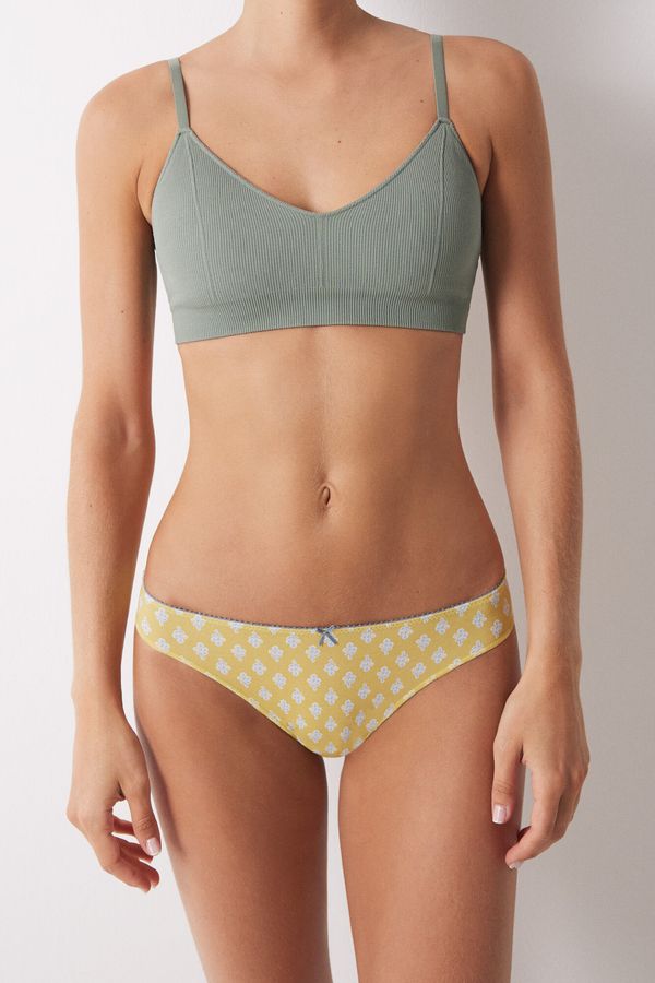Pack 7 panties brasileros algodón amarillo y verde