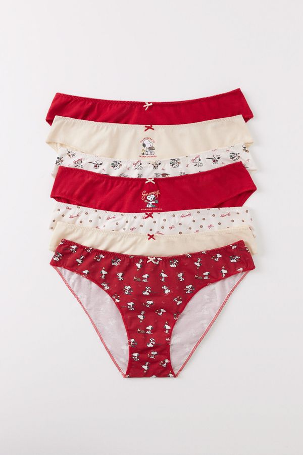 Pack 7 panties anchos algodón Snoopy