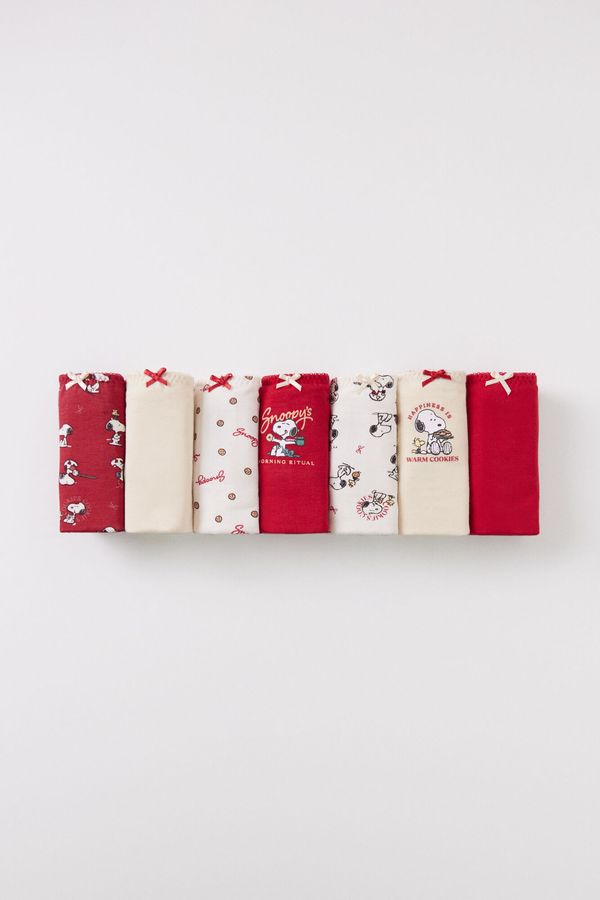 Pack 7 panties anchos algodón Snoopy