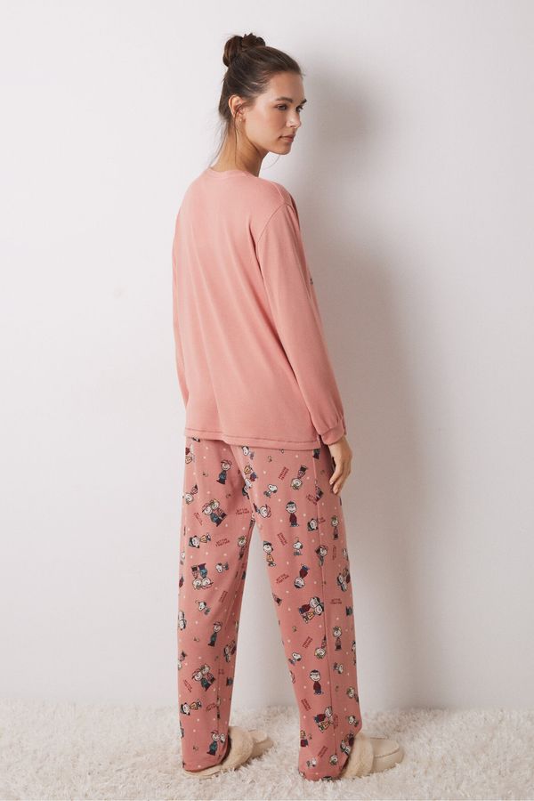 Pijama larga súper soft rosado Snoopy