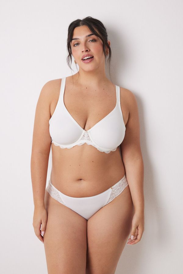 REAL Brasier reductor microfibra y encaje blanco COPA-D