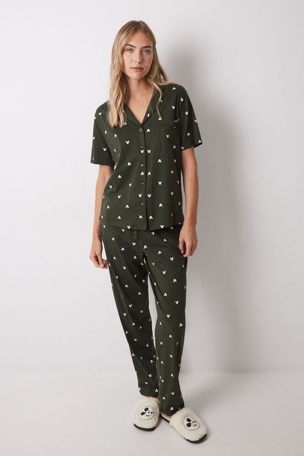 Pijama camisera algodón logo Mickey Mouse