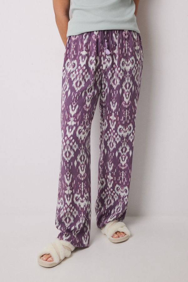 Pantalón largo viscosa estampado ikat