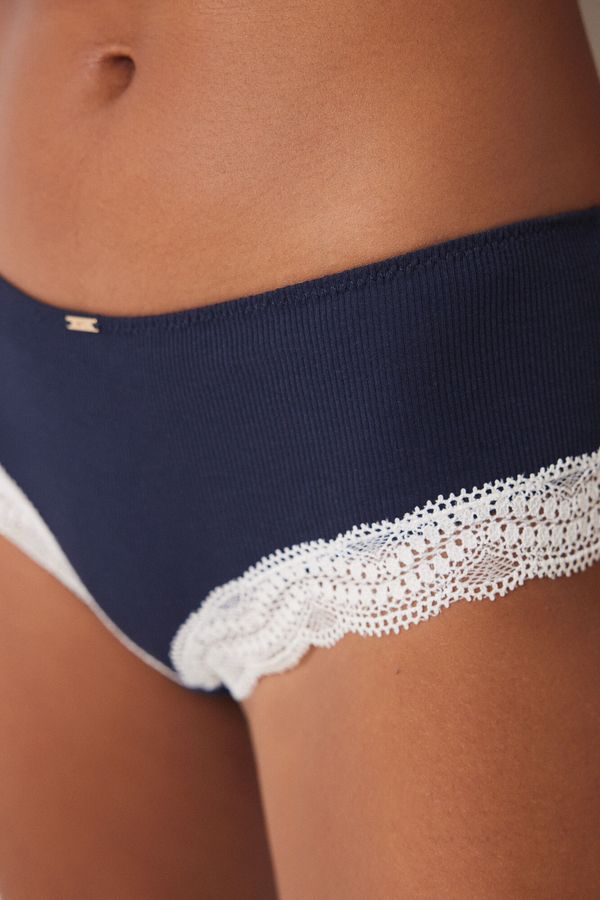 Panty ancho rib azul