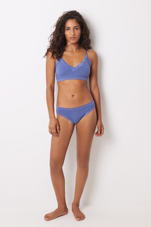 Brasier seamless canalé azul