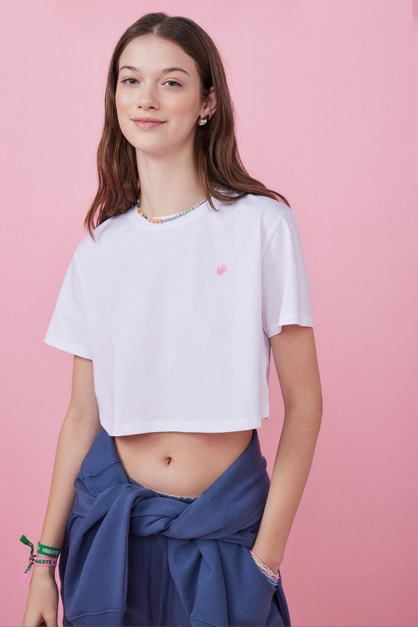 Camiseta 100% algodón blanca logo espalda