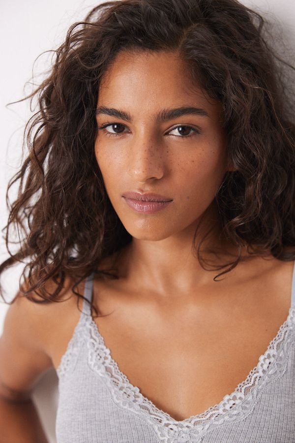 Brasier seamless canalé gris