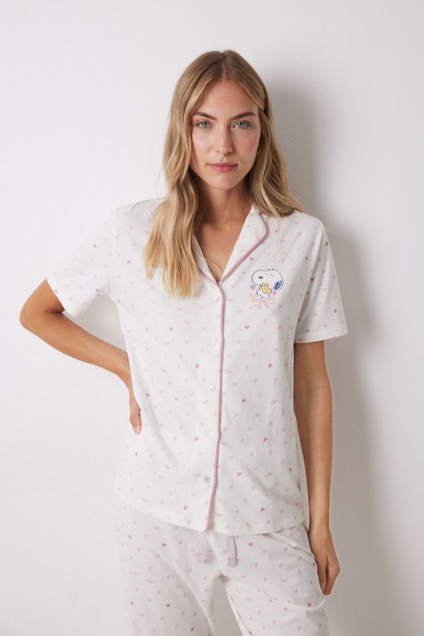 Pijama larga camisera 100% algodón Snoopy rosado