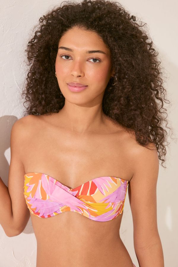 Top bikini bandeau estampado flores COPA-B