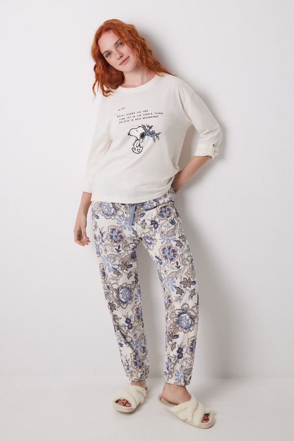 Pantalón 100% algodón flores