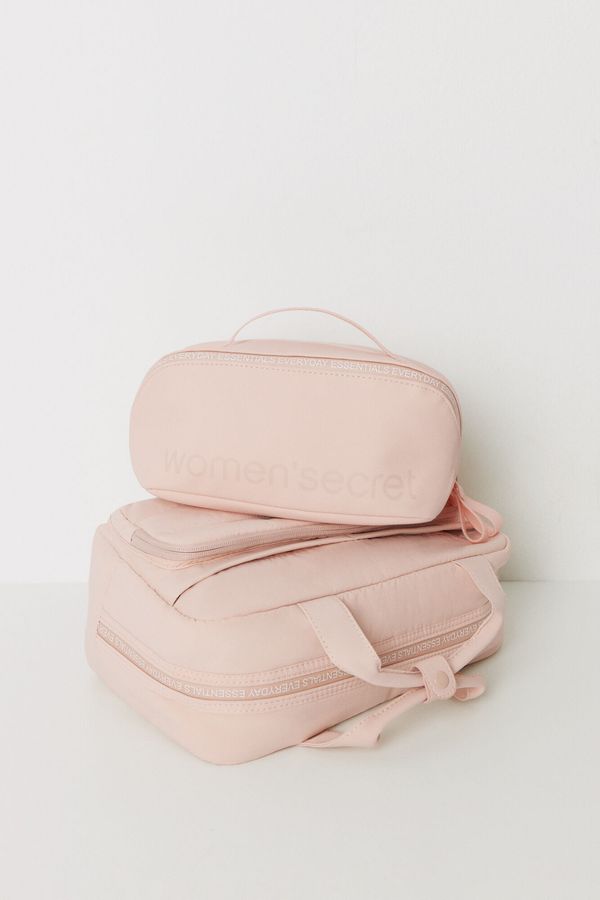 Neceser mediano rubber rosado