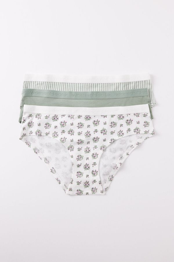 Pack 3 panties anchos algodón logo