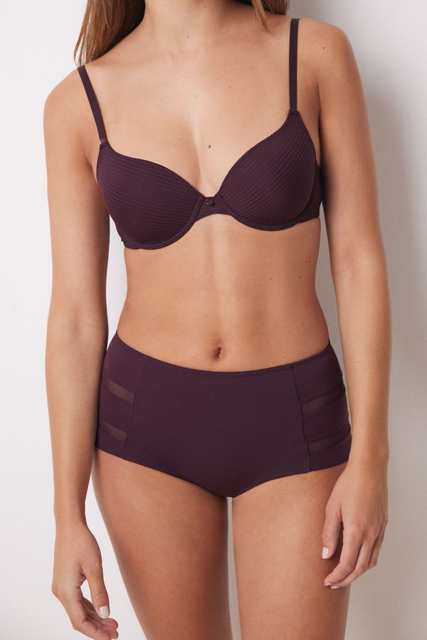 Panty alto clásico microfibra borgoña
