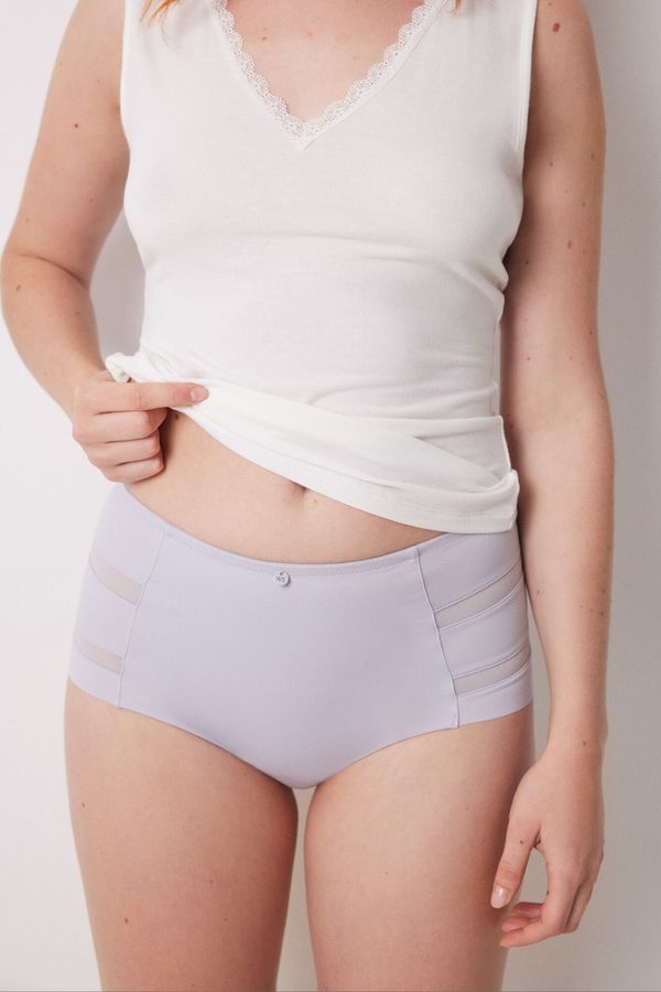 Panty alto clásico microfibra gris