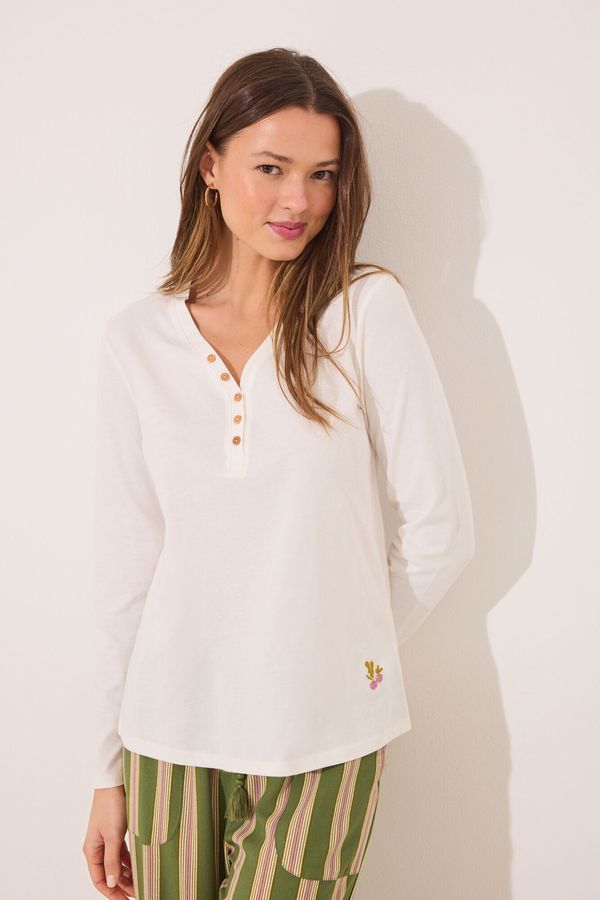 Camiseta lisa manga larga 100% algodón blanco