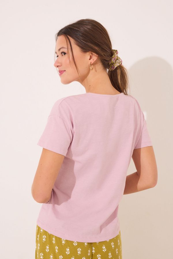 Camiseta lisa 100% algodón rosado