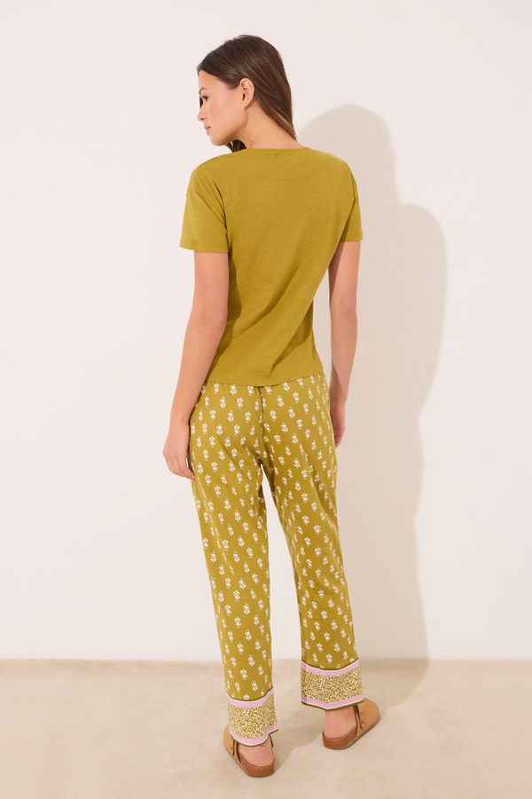 Pantalón 100% algodón flores