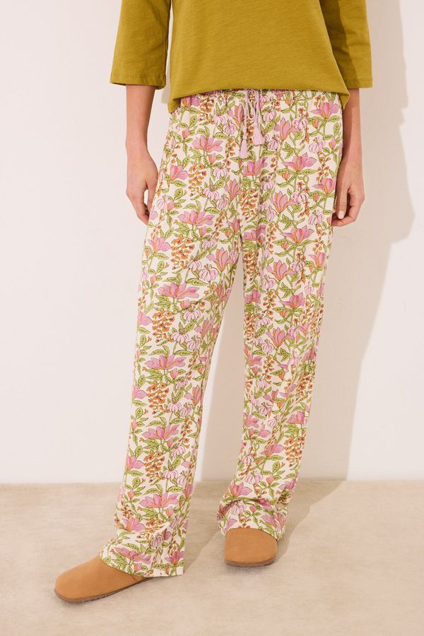Pantalón 100% algodón flores