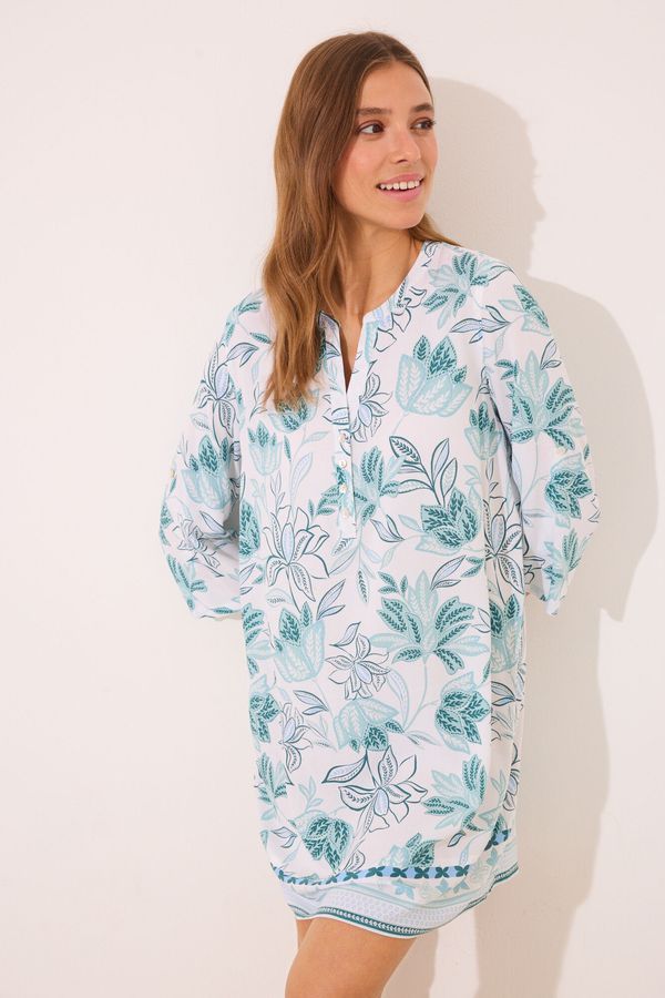 Camisón viscosa flores azul