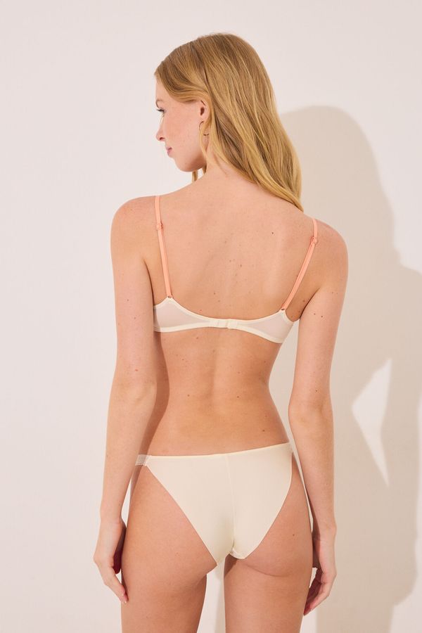 Panty clásico tul bordado marfil