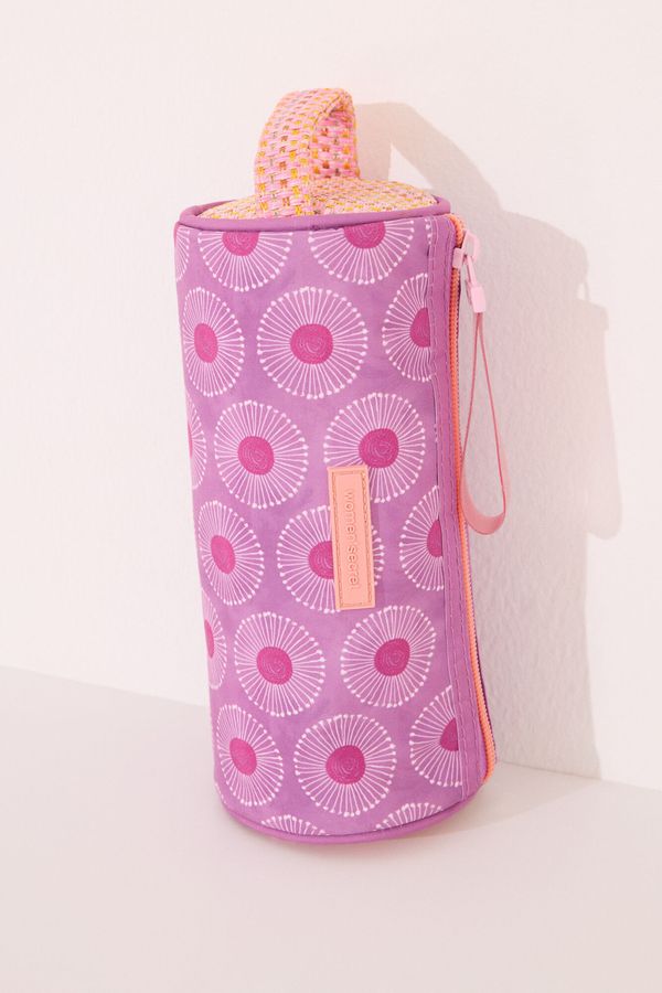 Neceser pequeño estuche rafia rosado