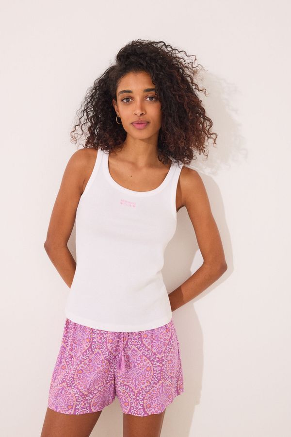 Camiseta tirantes canalé blanco