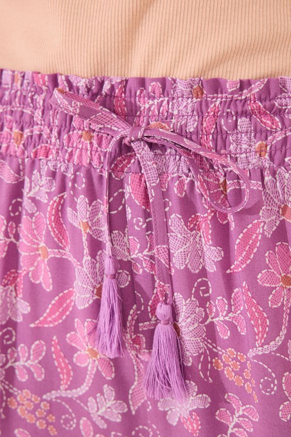 Pantalón largo viscosa estampado boho floral