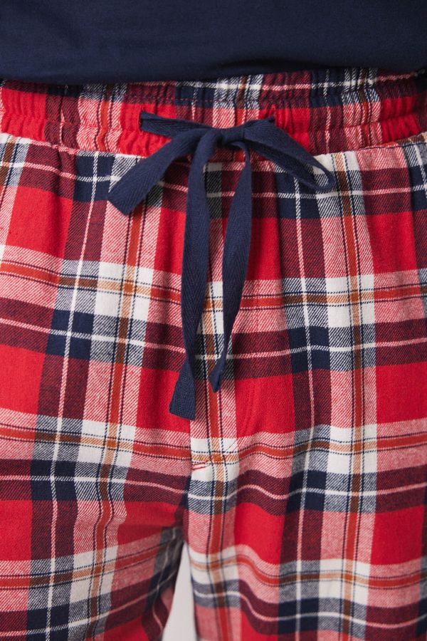 Pijama de hombre cuadros rojo 100% algodón
