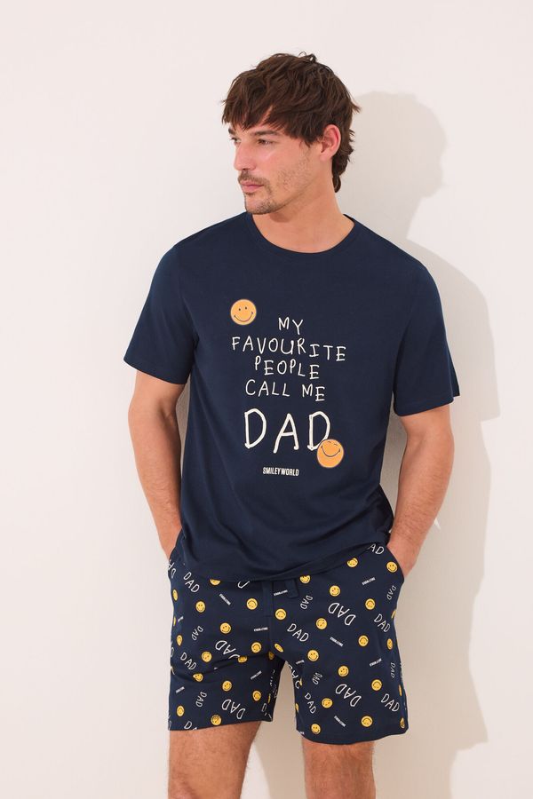 Pijama corta hombre 100% algodón smiley DAD