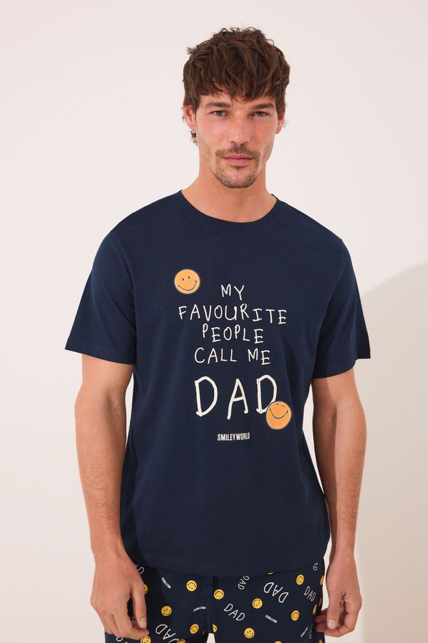 Pijama corta hombre 100% algodón smiley DAD