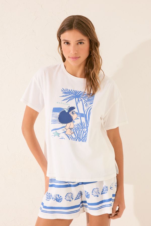 Pijama corta blanca Mafalda