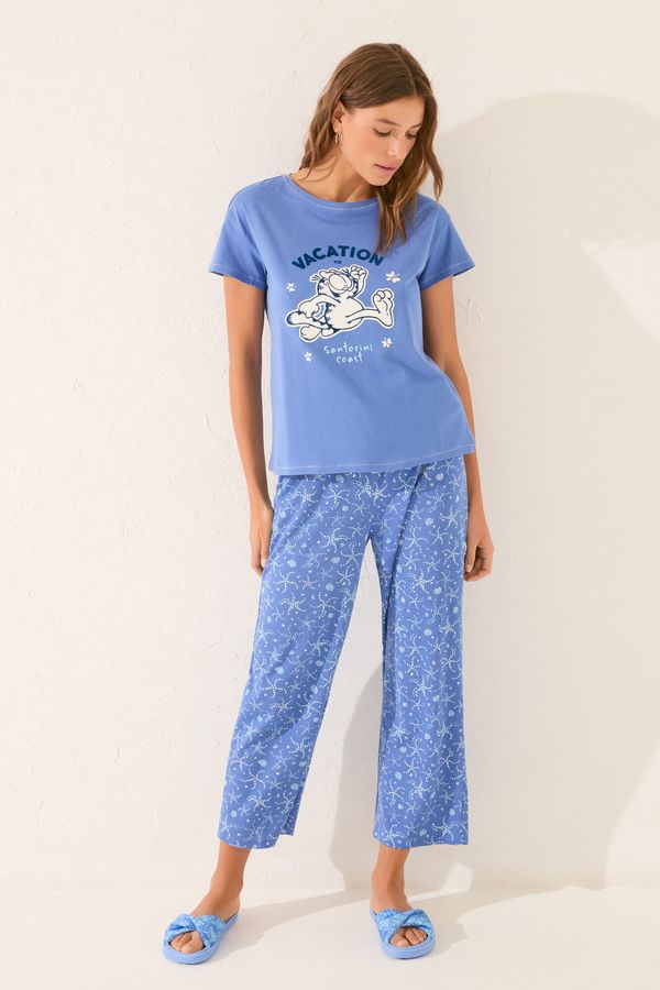 Pijama capri azul marino