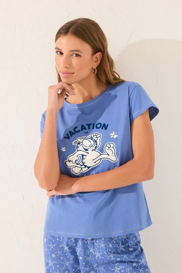 Pijama capri azul marino