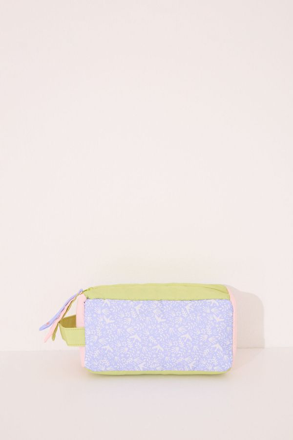 Neceser bolsa con hojas multicolor