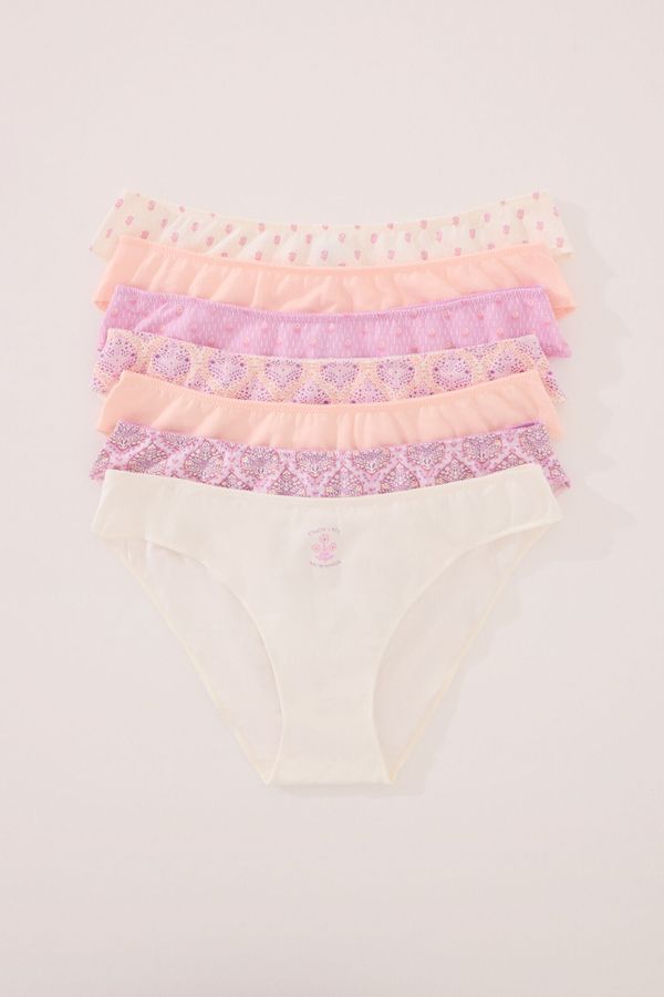 Pack 7 panties clásicos algodón tonos rosados
