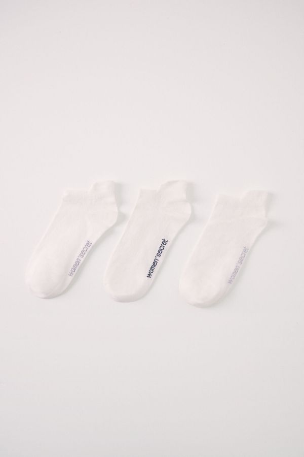 Pack 3 medias cortas blanco
