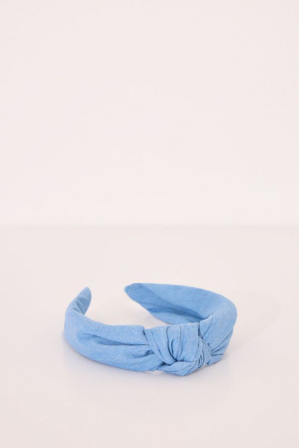 Diadema de denim azul para el cabello