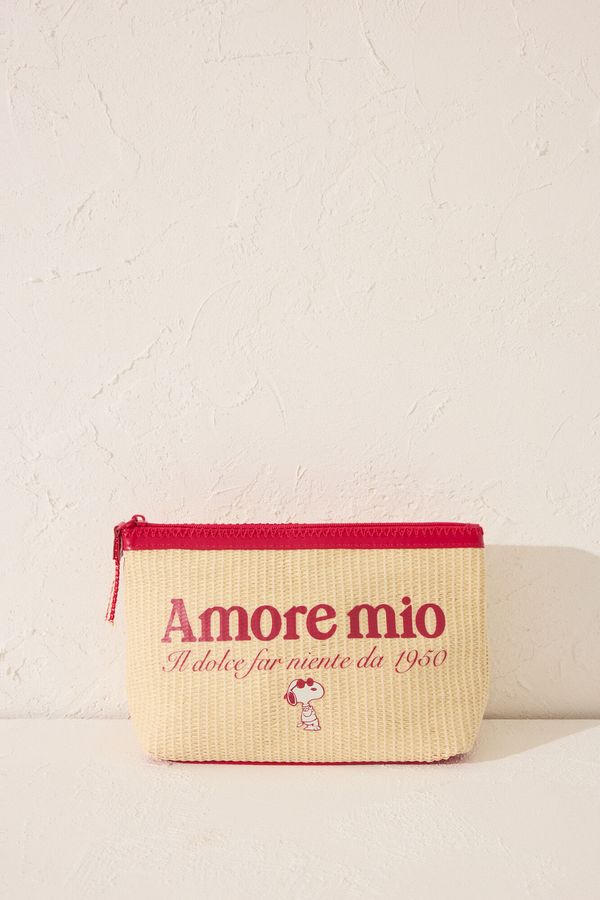 Neceser mediano Snoopy rafia