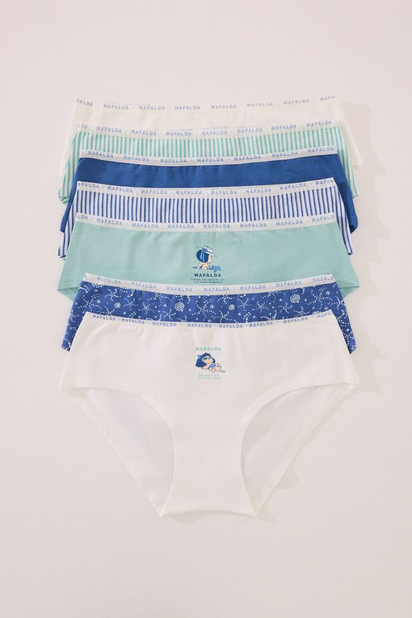 Pack 7 panties anchos algodón mix Mafalda