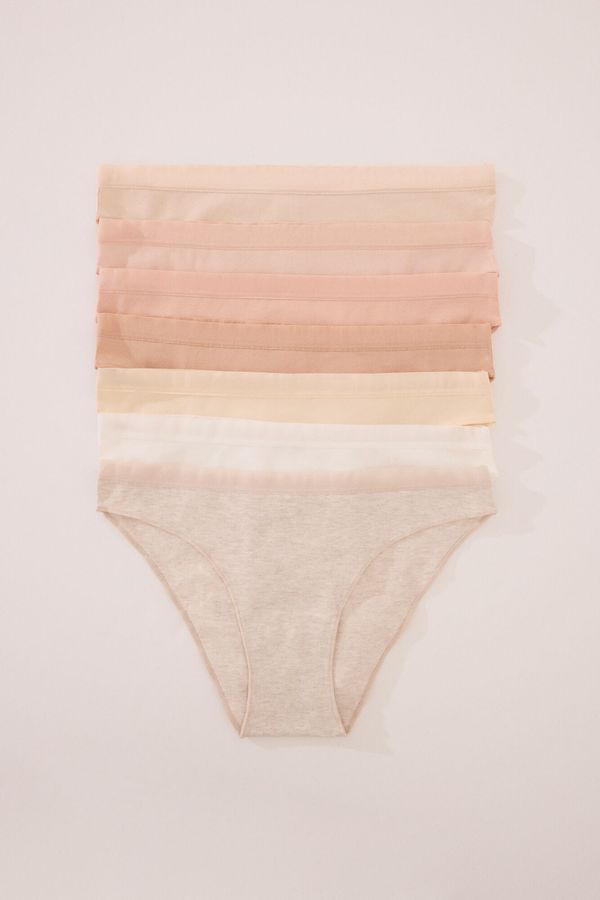 Pack 7 panties clásicos algodón neutros