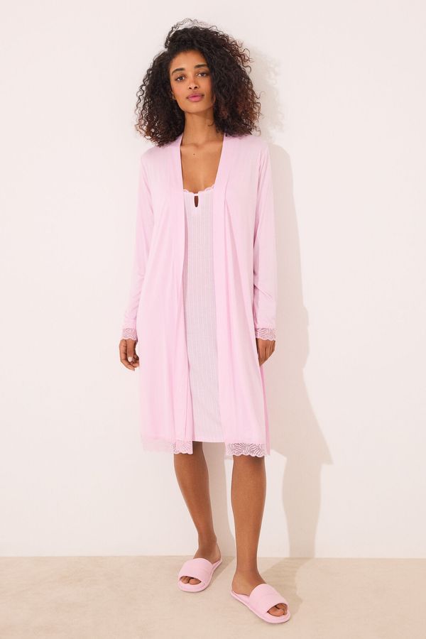 Bata midi viscosa rosado